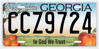 GA license plate CCZ9724