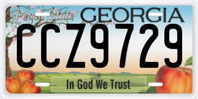 GA license plate CCZ9729