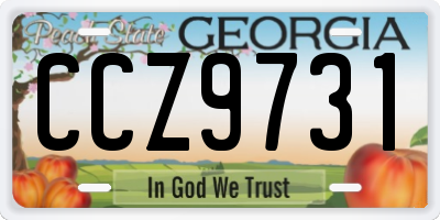 GA license plate CCZ9731
