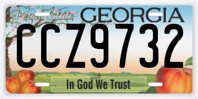 GA license plate CCZ9732