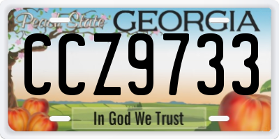 GA license plate CCZ9733