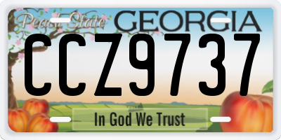 GA license plate CCZ9737
