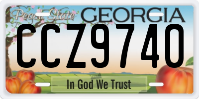 GA license plate CCZ9740