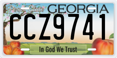 GA license plate CCZ9741