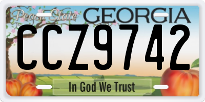 GA license plate CCZ9742