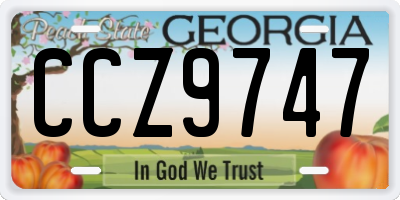 GA license plate CCZ9747