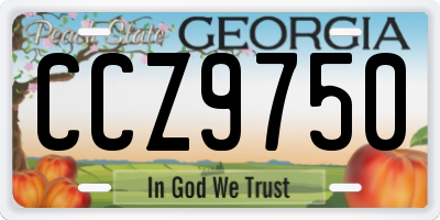 GA license plate CCZ9750