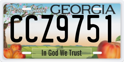 GA license plate CCZ9751