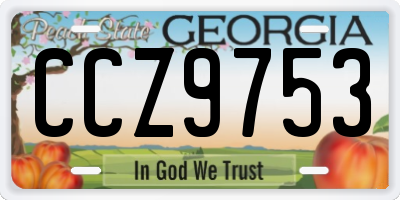 GA license plate CCZ9753