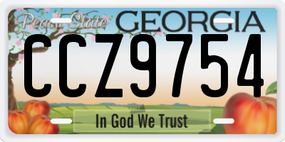 GA license plate CCZ9754