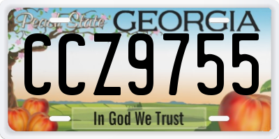 GA license plate CCZ9755