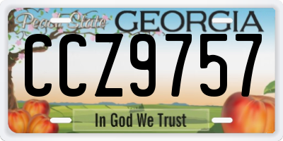 GA license plate CCZ9757