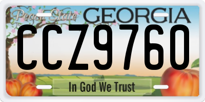 GA license plate CCZ9760