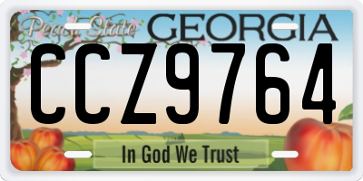 GA license plate CCZ9764