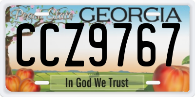 GA license plate CCZ9767