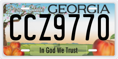 GA license plate CCZ9770