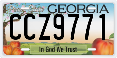 GA license plate CCZ9771