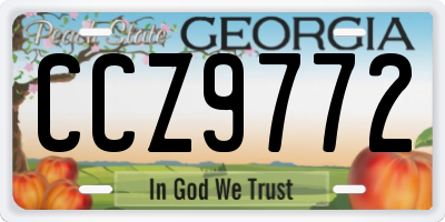 GA license plate CCZ9772