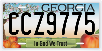 GA license plate CCZ9775