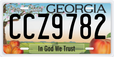 GA license plate CCZ9782
