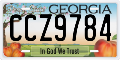 GA license plate CCZ9784