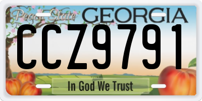 GA license plate CCZ9791