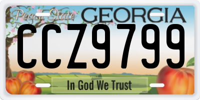 GA license plate CCZ9799