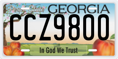 GA license plate CCZ9800