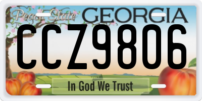 GA license plate CCZ9806