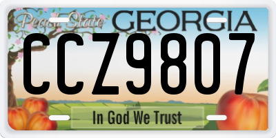 GA license plate CCZ9807