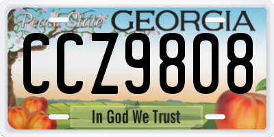 GA license plate CCZ9808