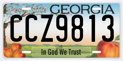 GA license plate CCZ9813