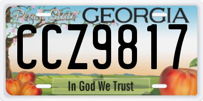 GA license plate CCZ9817
