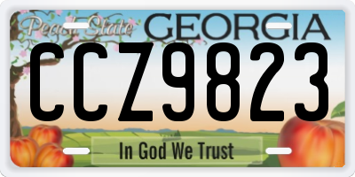 GA license plate CCZ9823
