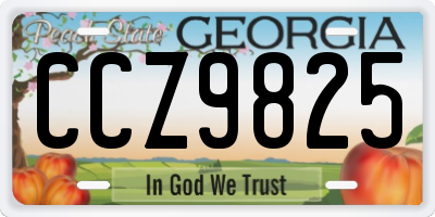 GA license plate CCZ9825