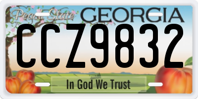 GA license plate CCZ9832