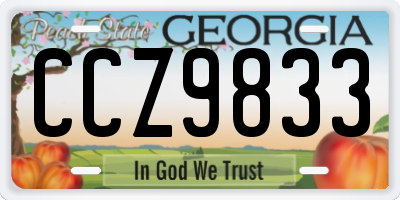 GA license plate CCZ9833