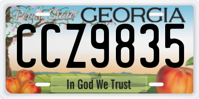 GA license plate CCZ9835