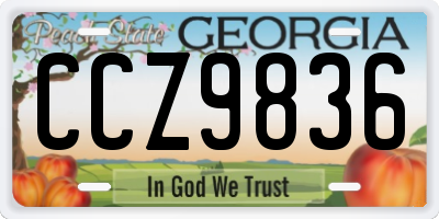 GA license plate CCZ9836