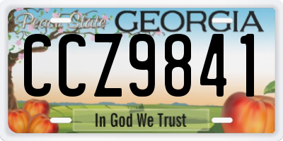 GA license plate CCZ9841