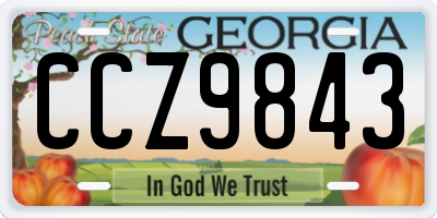 GA license plate CCZ9843
