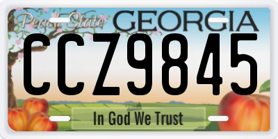 GA license plate CCZ9845
