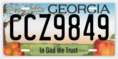 GA license plate CCZ9849