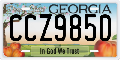GA license plate CCZ9850