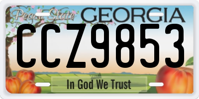GA license plate CCZ9853