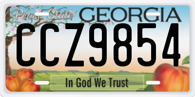 GA license plate CCZ9854