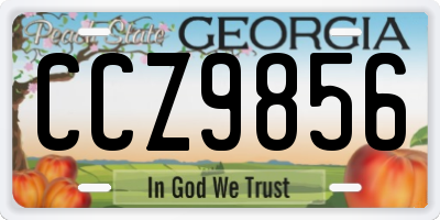 GA license plate CCZ9856