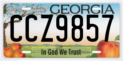 GA license plate CCZ9857