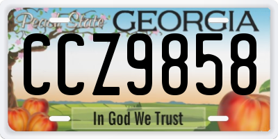 GA license plate CCZ9858