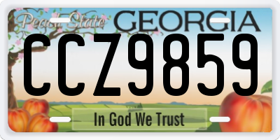GA license plate CCZ9859